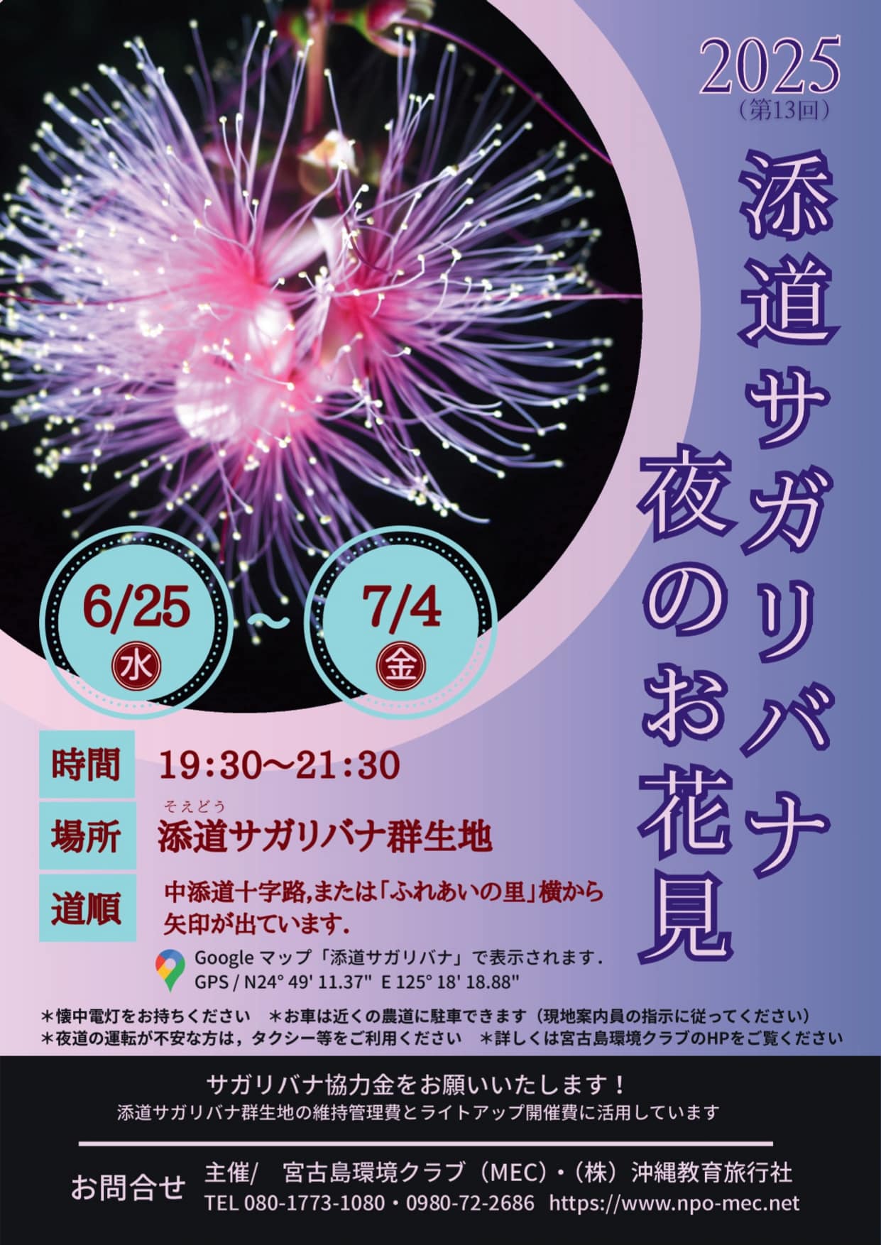 宮古島『添道サガリバナ 夜のお花見2025』開催！✱MIYAKOJIMA EVENT