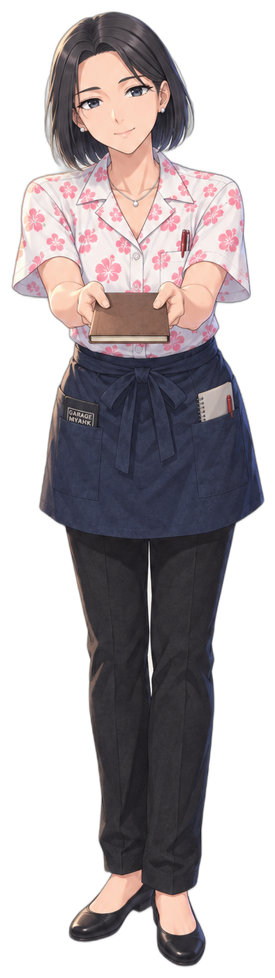 ガイドを差し出すツキ